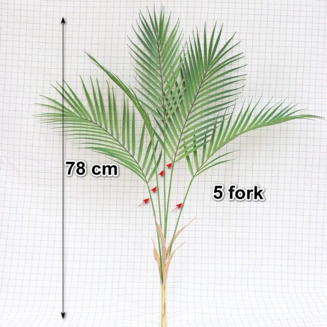 Green Artificial Palm Leaves Plastic Tropical Tree Fake  Indoor Outdoor Garden Home Outdoor Decorations Stevvex