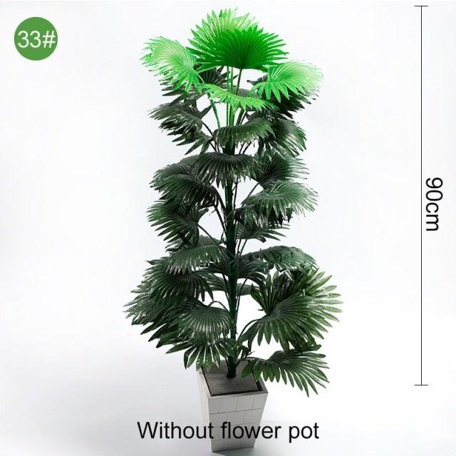 Green Artificial Palm Leaves Plastic Tropical Tree Fake  Indoor Outdoor Garden Home Outdoor Decorations Stevvex