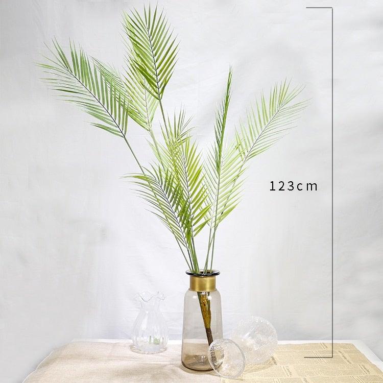 Green Artificial Palm Leaves Plastic Tropical Tree Fake  Indoor Outdoor Garden Home Outdoor Decorations Stevvex