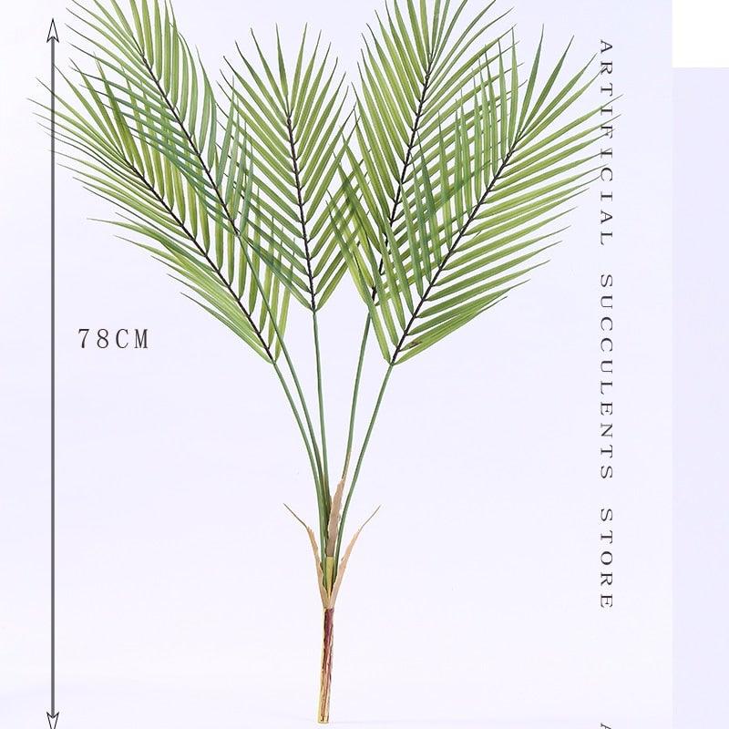 Green Artificial Palm Leaves Plastic Tropical Tree Fake  Indoor Outdoor Garden Home Outdoor Decorations Stevvex