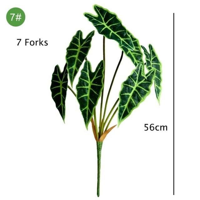Green Artificial Palm Leaves Plastic Tropical Tree Fake  Indoor Outdoor Garden Home Outdoor Decorations Stevvex
