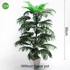 Green Artificial Palm Leaves Plastic Tropical Tree Fake  Indoor Outdoor Garden Home Outdoor Decorations Stevvex