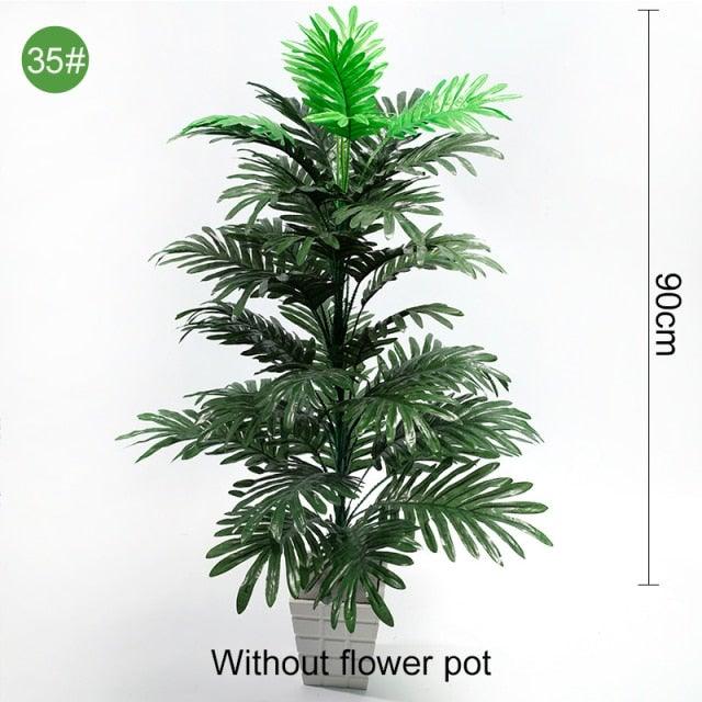 Green Artificial Palm Leaves Plastic Tropical Tree Fake  Indoor Outdoor Garden Home Outdoor Decorations Stevvex