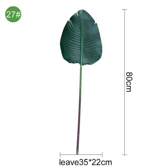 Green Artificial Palm Leaves Plastic Tropical Tree Fake  Indoor Outdoor Garden Home Outdoor Decorations Stevvex
