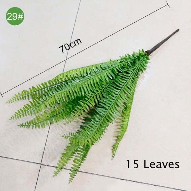 Green Artificial Palm Leaves Plastic Tropical Tree Fake  Indoor Outdoor Garden Home Outdoor Decorations Stevvex