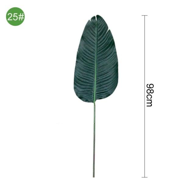Green Artificial Palm Leaves Plastic Tropical Tree Fake  Indoor Outdoor Garden Home Outdoor Decorations Stevvex