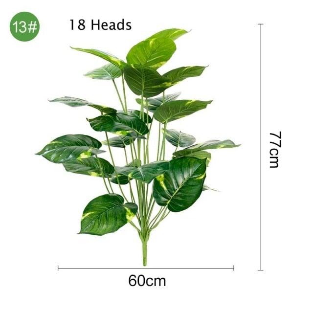 Green Artificial Palm Leaves Plastic Tropical Tree Fake  Indoor Outdoor Garden Home Outdoor Decorations Stevvex