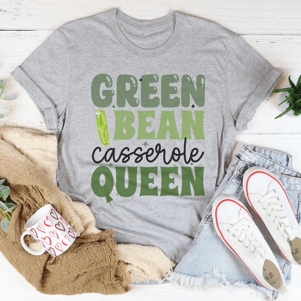 Green Bean Casserole Queen Tee Peachy Sunday