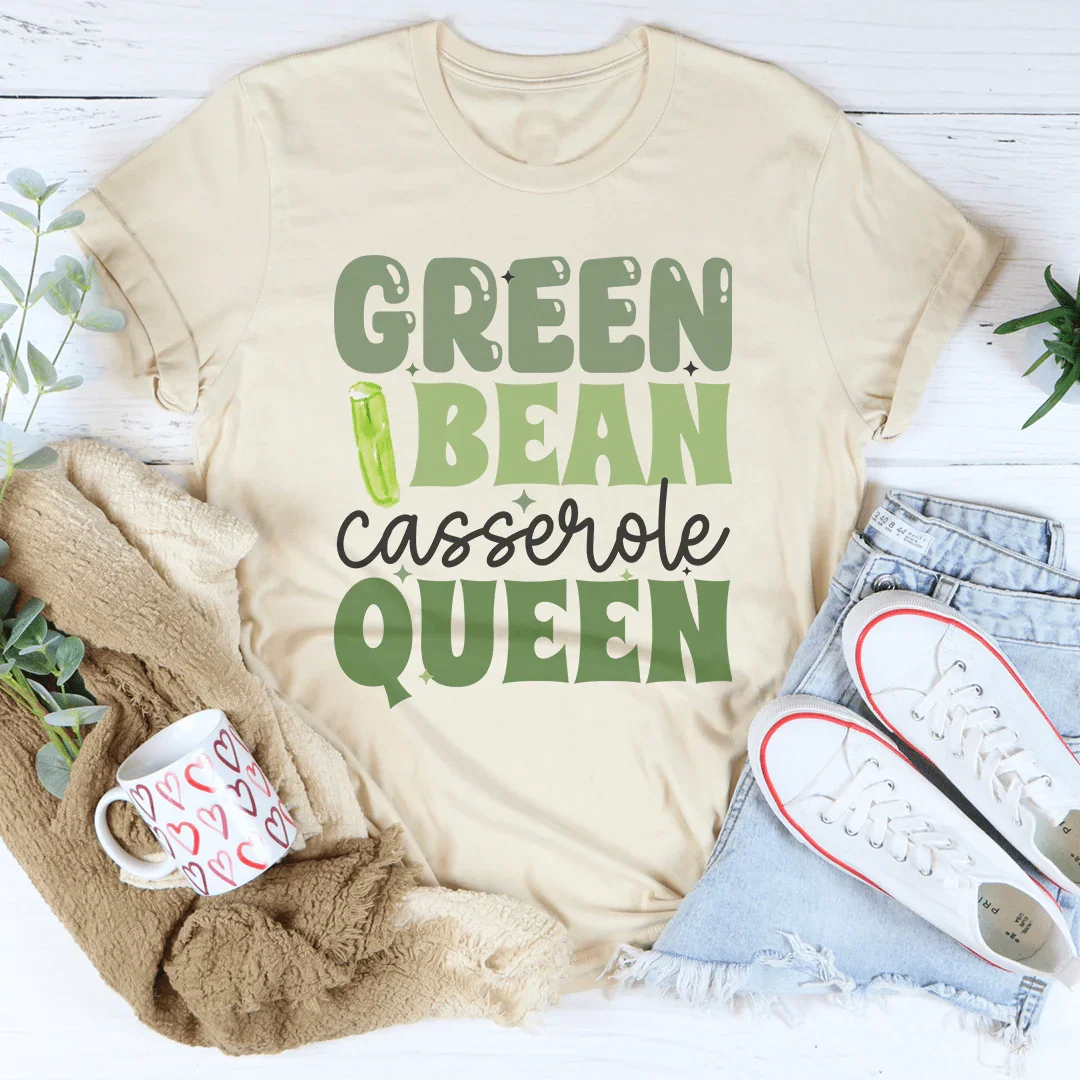 Green Bean Casserole Queen Tee Peachy Sunday