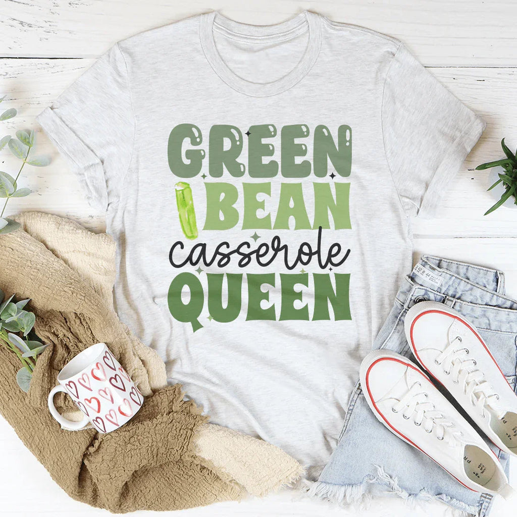 Green Bean Casserole Queen Tee Peachy Sunday