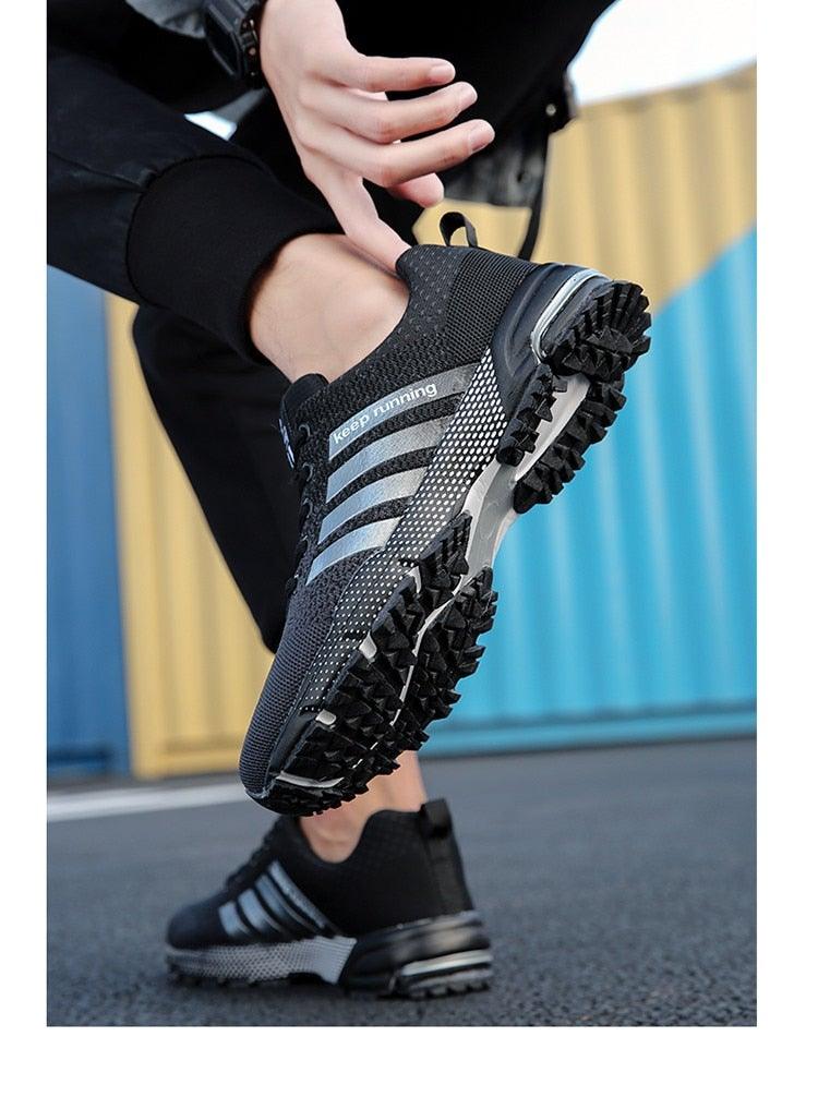 Green Breathable Mens Running Sneakers Outdoor Marathon Lightweight Running Mens Sport Shoes Athletic Footwear Breathable Comfortable Athletic Sport Sneakers Stevvex
