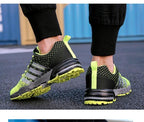 Green Breathable Mens Running Sneakers Outdoor Marathon Lightweight Running Mens Sport Shoes Athletic Footwear Breathable Comfortable Athletic Sport Sneakers Stevvex