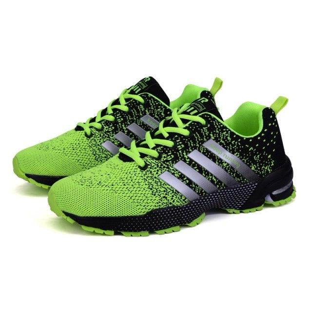 Green Breathable Mens Running Sneakers Outdoor Marathon Lightweight Running Mens Sport Shoes Athletic Footwear Breathable Comfortable Athletic Sport Sneakers Stevvex
