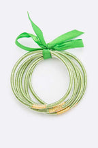 Gold Dust Stackable Bracelet Set For Women Adjustable