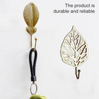 Green Gold Single Leaf Hanging Coat Hook Mini Wall Key Hook Home Decoration Modern Home Hanger Leaf Shape Coat Hooks Wall Mounted Hooks Stevvex