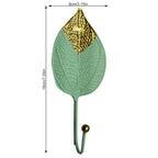 Green Gold Single Leaf Hanging Coat Hook Mini Wall Key Hook Home Decoration Modern Home Hanger Leaf Shape Coat Hooks Wall Mounted Hooks Stevvex
