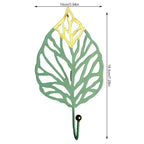 Green Gold Single Leaf Hanging Coat Hook Mini Wall Key Hook Home Decoration Modern Home Hanger Leaf Shape Coat Hooks Wall Mounted Hooks Stevvex