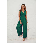 Sleeveless Jumpsuit High Waist Slim Straight Leg Wide