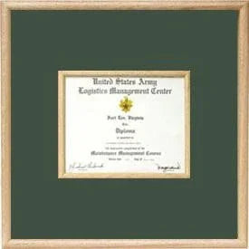 US Marine Corp Certificate Display Case in middle - Oak The Military Gift Store