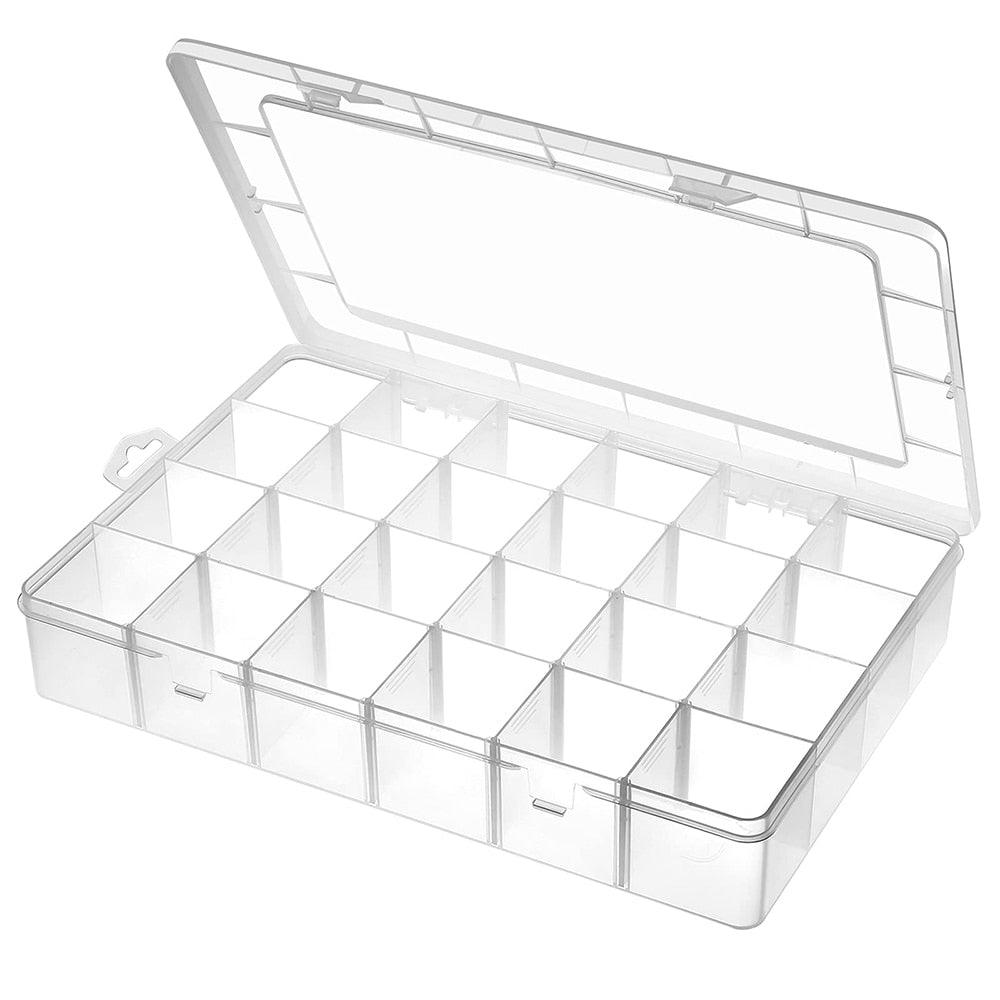 Grids Plastic Organizer Box Craft Organizer Storage with Adjustable Dividers Bead Box Fishing Tackles Box Jewelry Box Plastic Craft Storage Box Thick Hard Plastic Hobby Craft Storage Box Stevvex