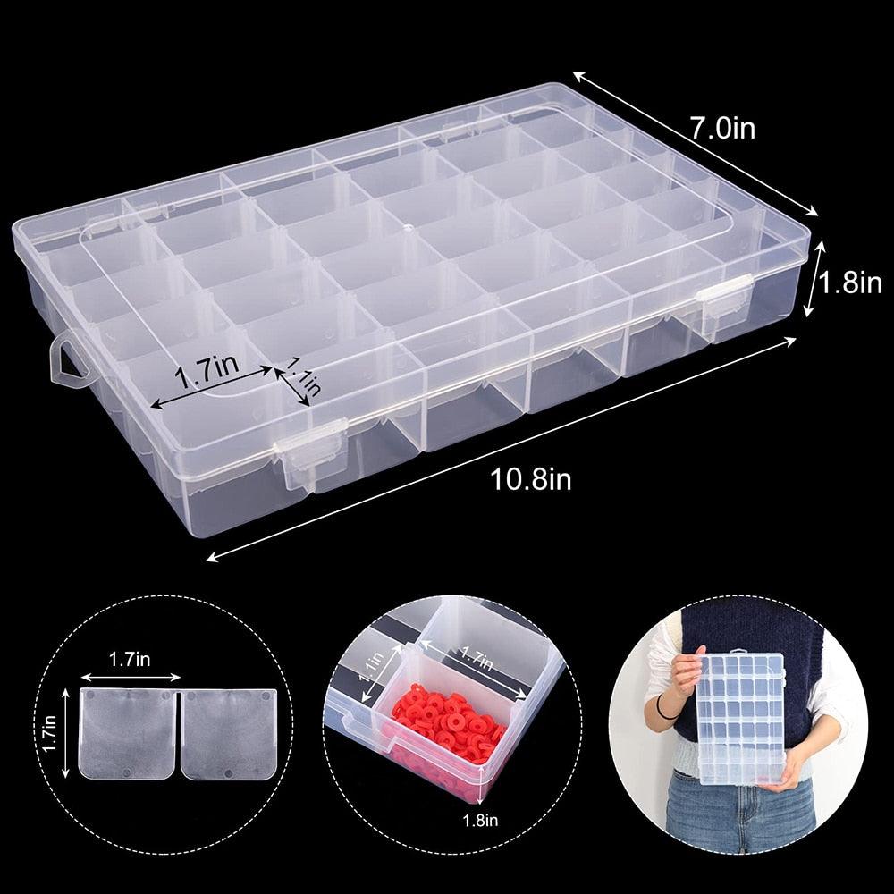 Grids Plastic Organizer Box Craft Organizer Storage with Adjustable Dividers Bead Box Fishing Tackles Box Jewelry Box Plastic Craft Storage Box Thick Hard Plastic Hobby Craft Storage Box Stevvex