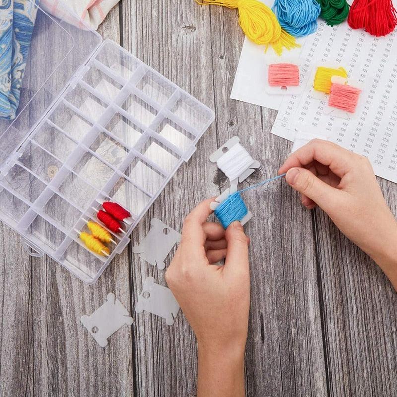 Grids Plastic Organizer Box Craft Organizer Storage with Adjustable Dividers Bead Box Fishing Tackles Box Jewelry Box Plastic Craft Storage Box Thick Hard Plastic Hobby Craft Storage Box Stevvex