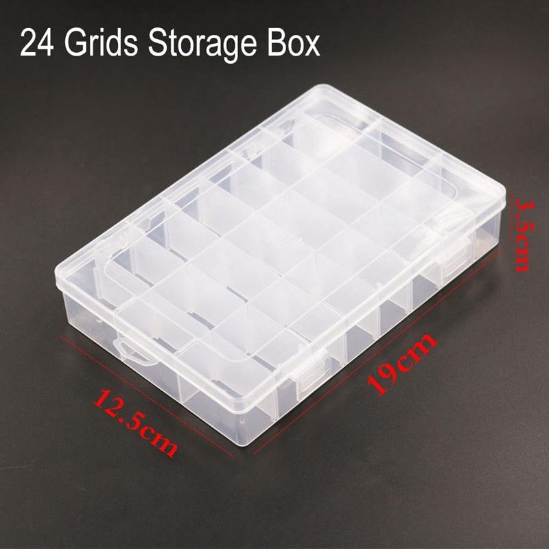 Grids Plastic Organizer Box Craft Organizer Storage with Adjustable Dividers Bead Box Fishing Tackles Box Jewelry Box Plastic Craft Storage Box Thick Hard Plastic Hobby Craft Storage Box Stevvex