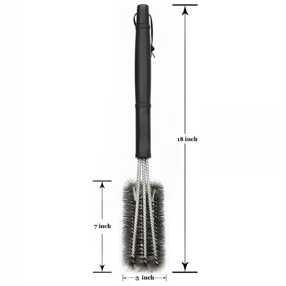 Grill Cleaning Brush BBQ Tool Grill Brush Stainless Steel Brushes Cleaning BBQ Accessories Best Cleaner Barbecue Stainless Steel Woven Wire Bristles Grill Brush Barbecue Grill Cleaner Safe Grill Cleaning Brush for Gas Charcoal Grilling Stevvex