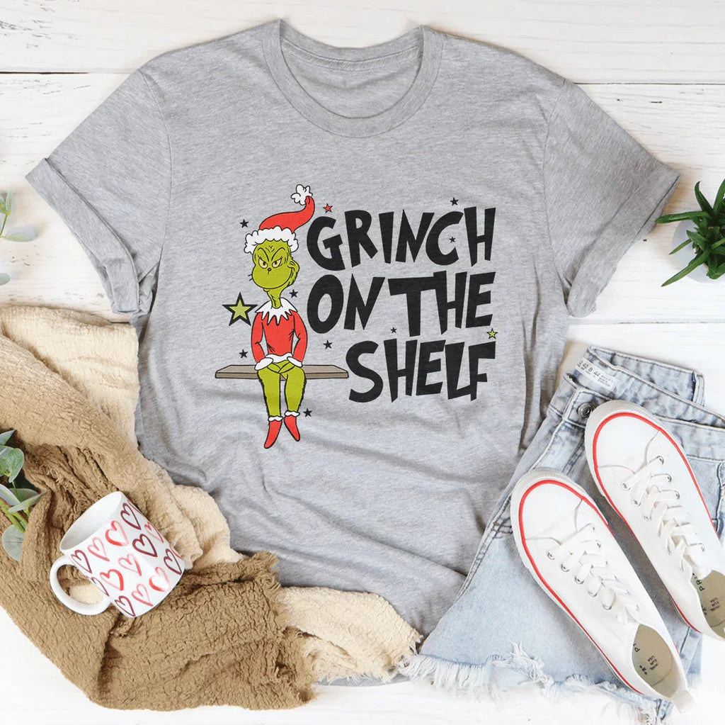 Grinch On The Shelf Tee Peachy Sunday