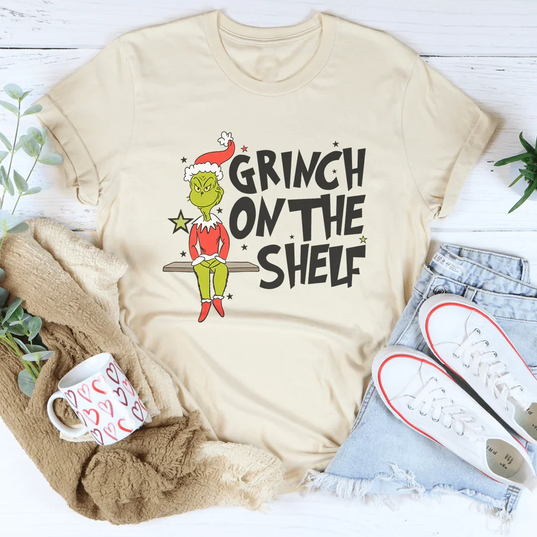 Grinch On The Shelf Tee Peachy Sunday