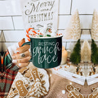 Grinch Face Mug 14.5oz Ceramic Campfire Mug Red Green Funny Holiday Coffee Cup BandsCo Straps