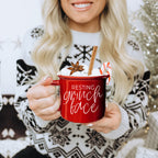 Grinch Face Mug 14.5oz Ceramic Campfire Mug Red Green Funny Holiday Coffee Cup BandsCo Straps