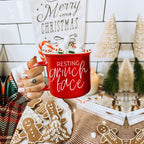 Grinch Face Mug 14.5oz Ceramic Campfire Mug Red Green Funny Holiday Coffee Cup BandsCo Straps