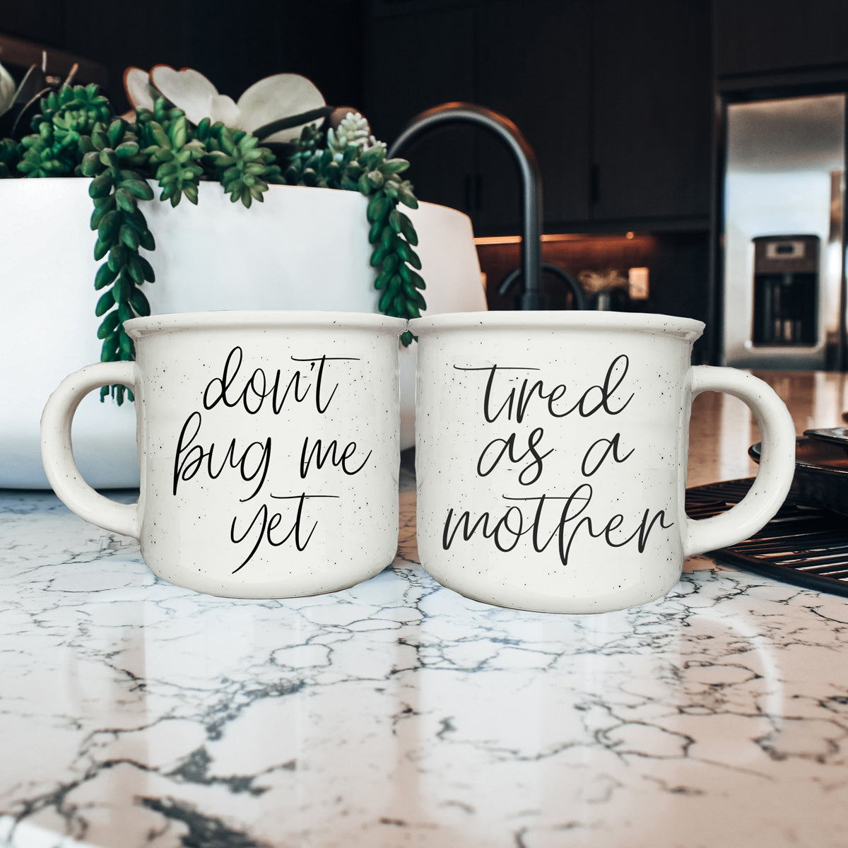 Don't Bug Me Yet 14.5oz Ceramic Coffee Mug Double Sided Morning Warning BandsCo Straps