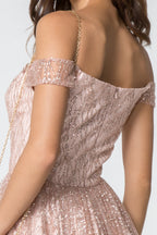Beads Accented Sweetheart Neck Glitter Mesh Short Dress Purplish Diva