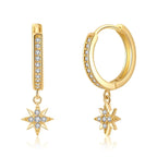 ToHeart Gold Hoop Earrings 14k Gold Earrings Dangle Star Dangle Earrings Hypoallergenic Small Gold Hoop Earrings