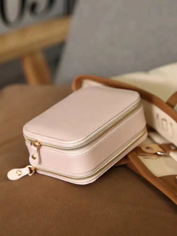 Portable Travel Jewelry Box for Earrings and Necklaces