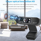 H800 Full HD Video Webcam 1080P HD Camera USB Webcam Focus Night Vision Computer Web Camera with Built in Microphone For Video Conferencing Recording and Streaming Stevvex