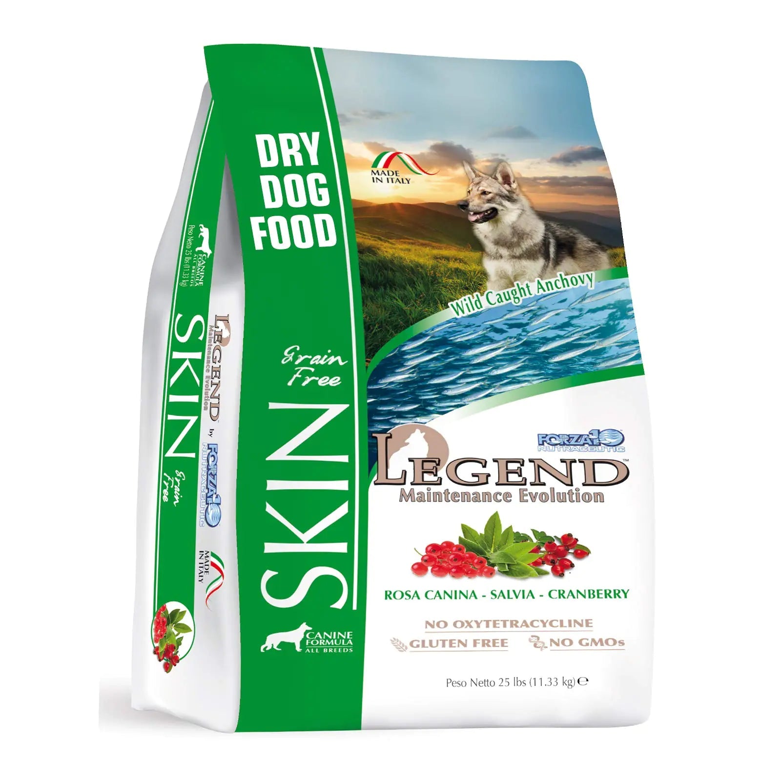 Forza10 Legend Sensitive Skin Dog Food Grain Free Dry Dog Food for Sensitive Skin with Curative Herbs Wild Caught Anchovy Flavor Allergy Dog Food for Adult Dogs Pack of 1 (25 Pounds) Lootquake LLC