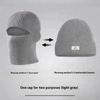 Men's Outdoor Thickened Warm Wool Hat Mask Dual-use