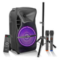 5Core 12 inch PA Portable Bluetooth Party Speaker Karaoke Boombox + 2 Wireless Mics Pi-Mart