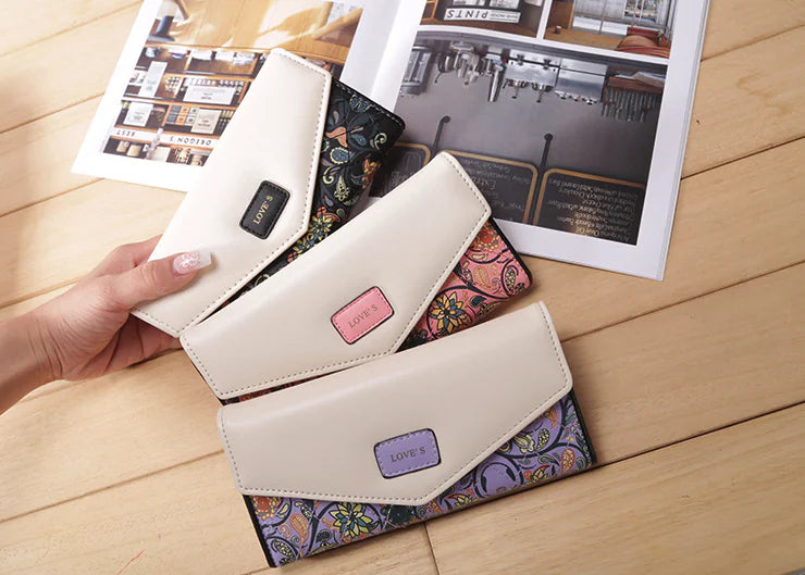 Fashion Women Leather Envelope Clutch Wallet Long Card Holder Purse Bag Handbag Pi-Mart