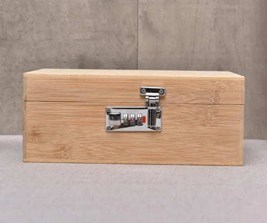 Bamboo Storage Box Solid Wood Clamshell Pi-Mart