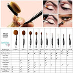 Beauty Experts Set of 10 Oval Beauty Brushes Lootquake LLC