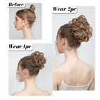 Hair Bun Extensions Messy Curly Elastic Hair Scrunchies Hairpieces Synthetic Chignon Donut Up-do Hair Pieces Clip in Hair Extension For Volumized Hair Buns For Girls Stevvex