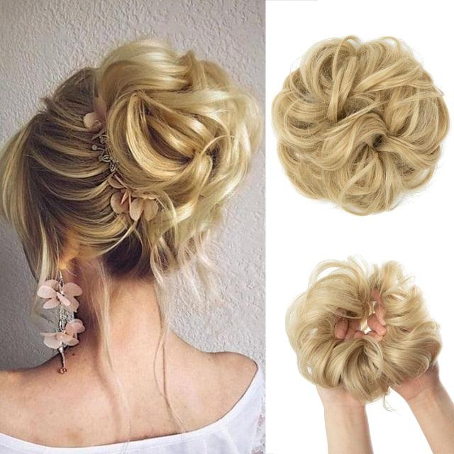 Hair Bun Extensions Messy Curly Elastic Hair Scrunchies Hairpieces Synthetic Chignon Donut Up-do Hair Pieces Clip in Hair Extension For Volumized Hair Buns For Girls Stevvex