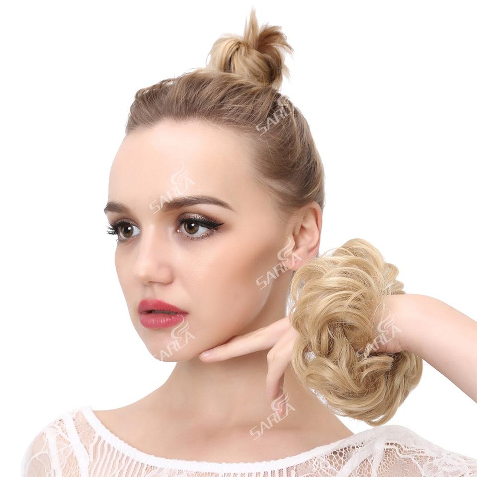 Hair Bun Extensions Messy Curly Elastic Hair Scrunchies Hairpieces Synthetic Chignon Donut Up-do Hair Pieces Clip in Hair Extension For Volumized Hair Buns For Girls Stevvex