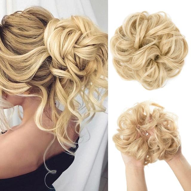 Hair Bun Extensions Messy Curly Elastic Hair Scrunchies Hairpieces Synthetic Chignon Donut Up-do Hair Pieces Clip in Hair Extension For Volumized Hair Buns For Girls Stevvex