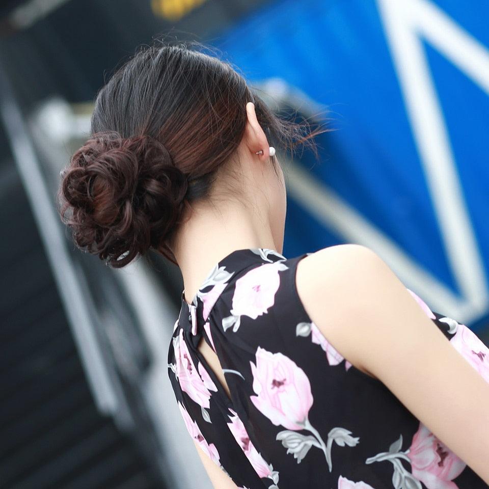 Hair Bun Extensions Messy Curly Elastic Hair Scrunchies Hairpieces Synthetic Chignon Donut Up-do Hair Pieces Clip in Hair Extension For Volumized Hair Buns For Girls Stevvex