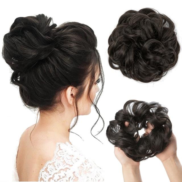 Hair Bun Extensions Messy Curly Elastic Hair Scrunchies Hairpieces Synthetic Chignon Donut Up-do Hair Pieces Clip in Hair Extension For Volumized Hair Buns For Girls Stevvex